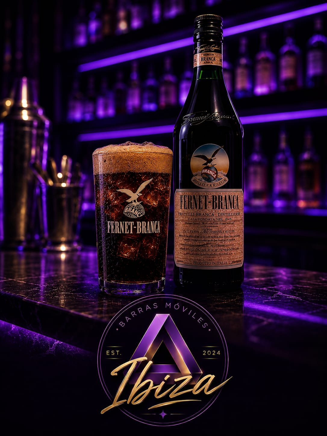 Fernet con Coca preparado en la barra