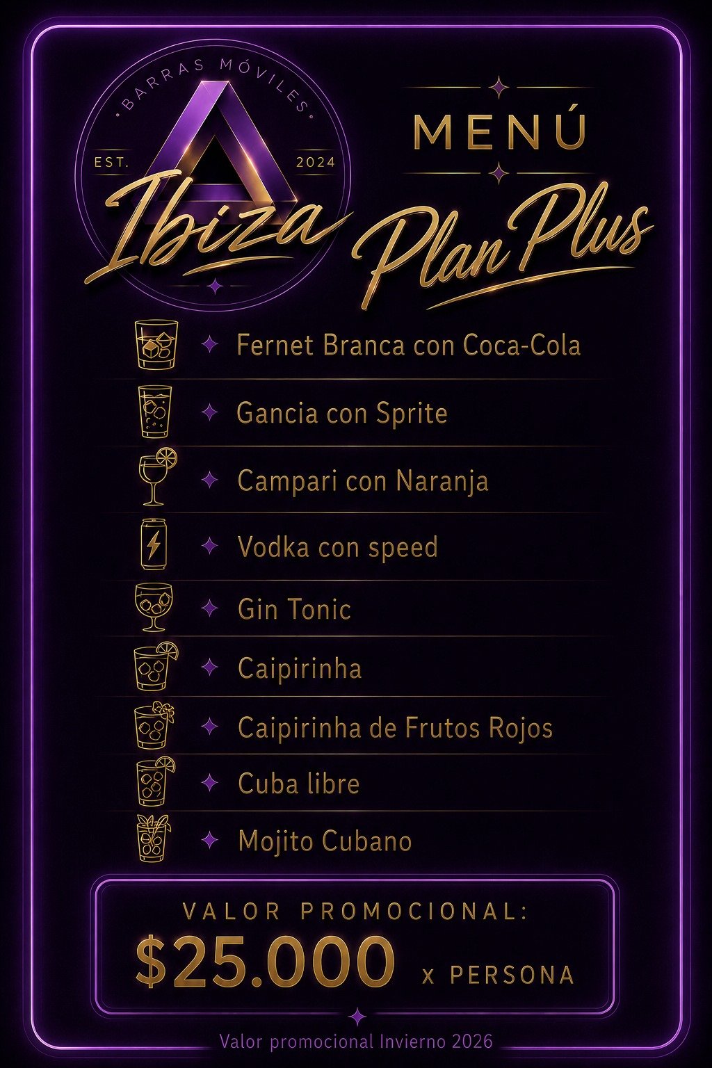 Menú Plan Plus - Ibiza Barras Móviles